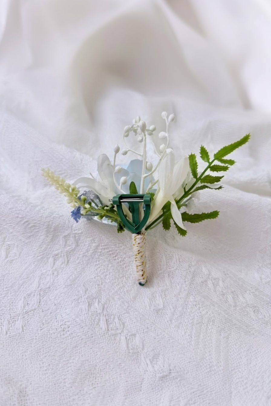 Frosted Blue Bloom Boutonniere