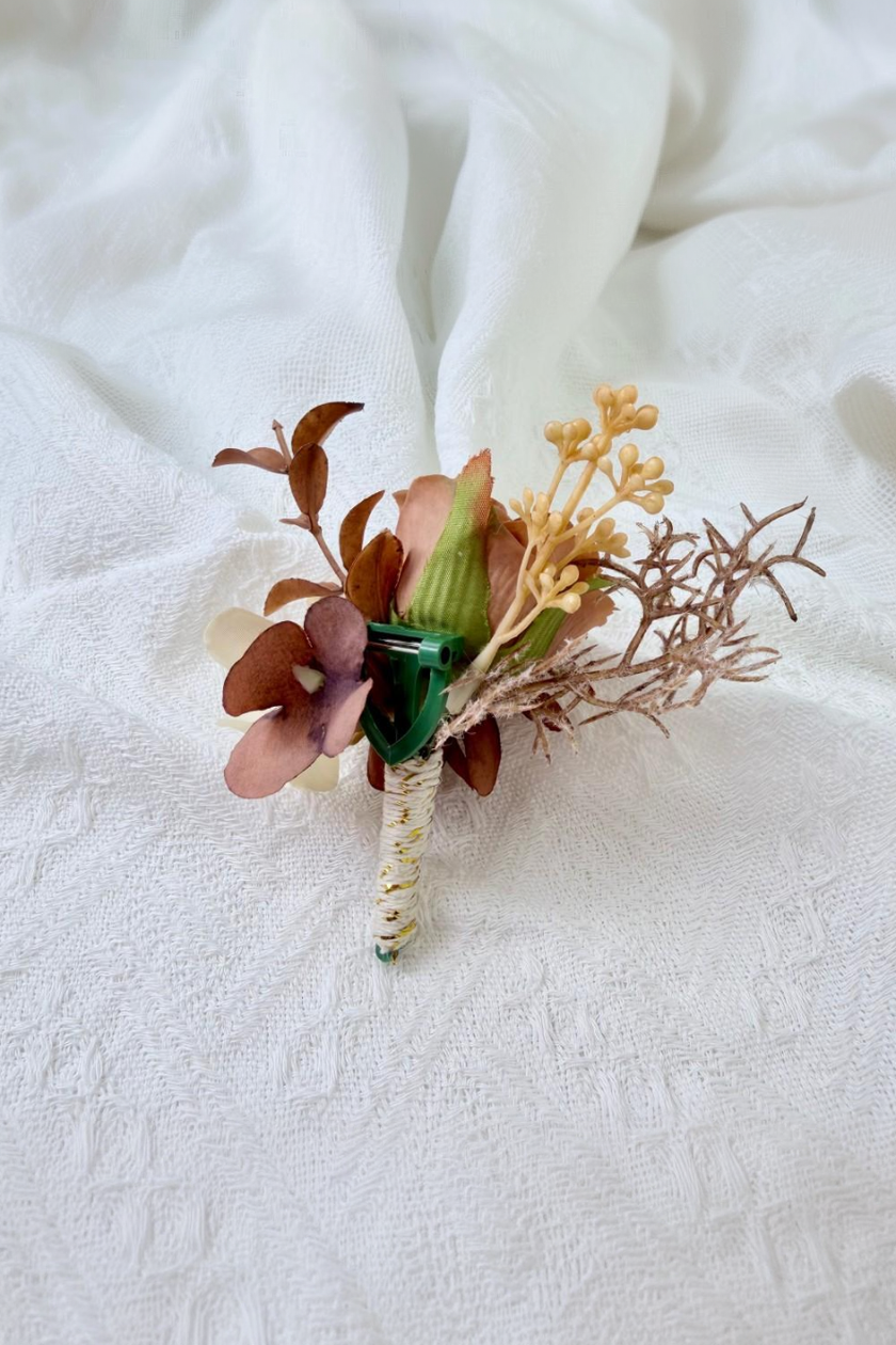 Terracotta Rose Boutonniere
