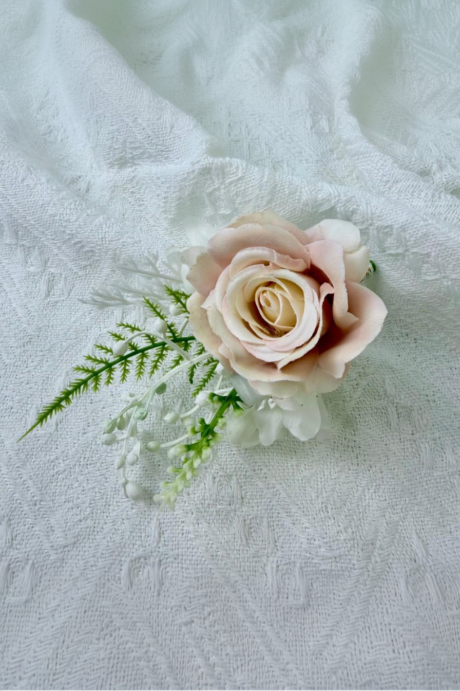 Peach Petal Whisper Boutonniere