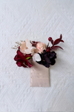 Crimson Berry & Blush Bloom Boutonniere