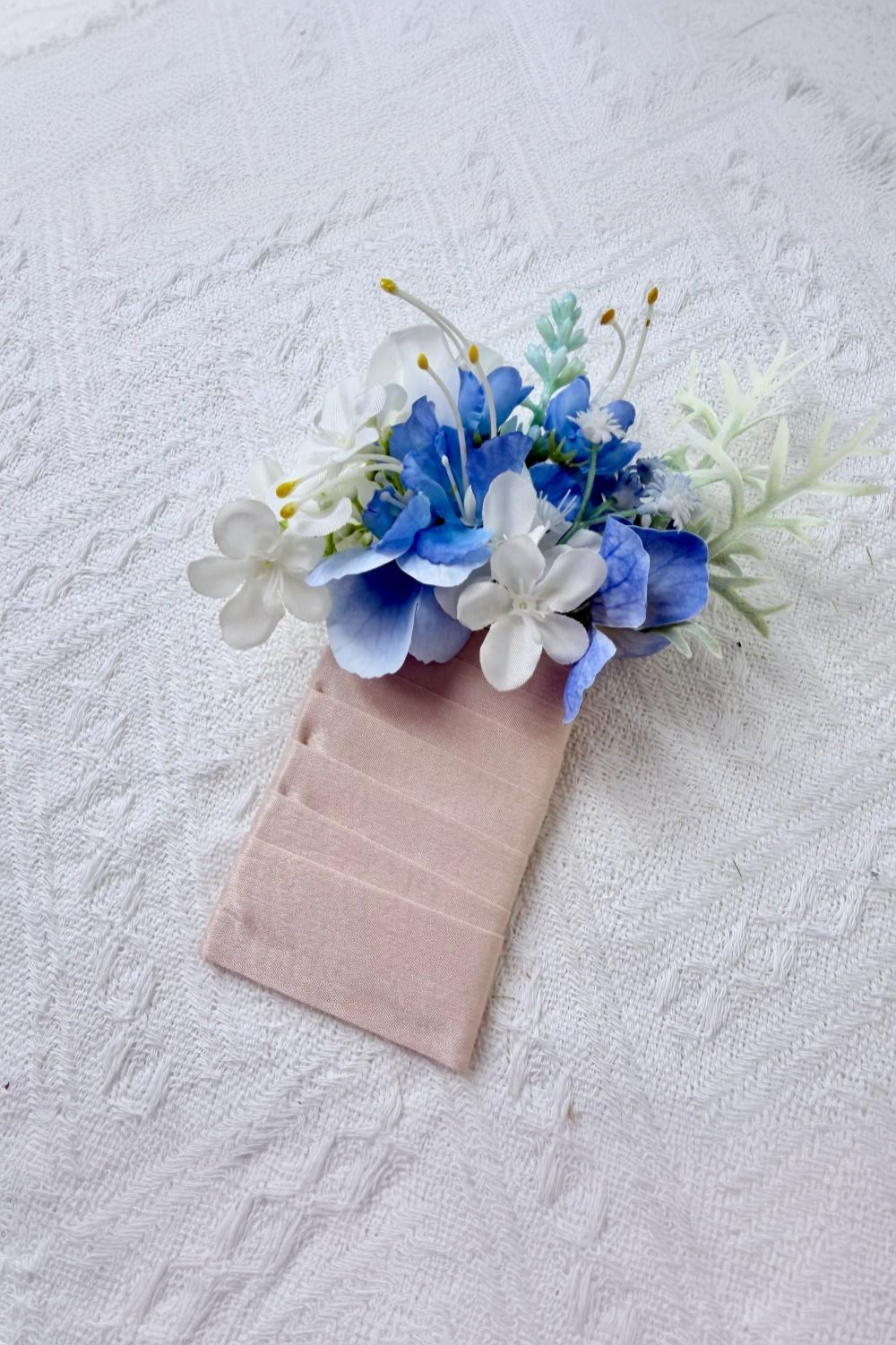 Frosted Blue Bloom Boutonniere