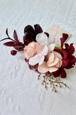 Crimson Berry & Blush Bloom Boutonniere