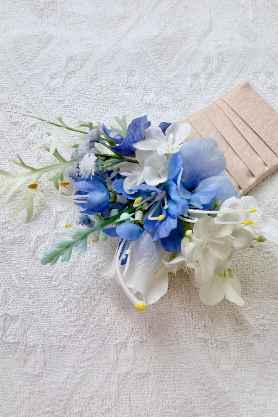 Frosted Blue Bloom Boutonniere