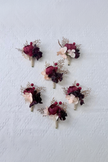 Crimson Berry & Blush Bloom Boutonniere