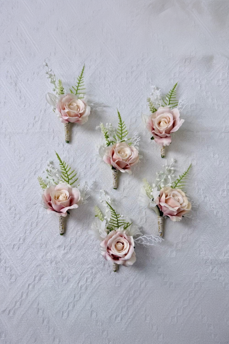 Peach Petal Whisper Boutonniere