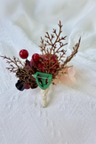 Crimson Berry & Blush Bloom Boutonniere