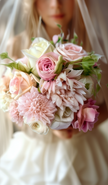 Peach Dahlia Bridal Bouquet