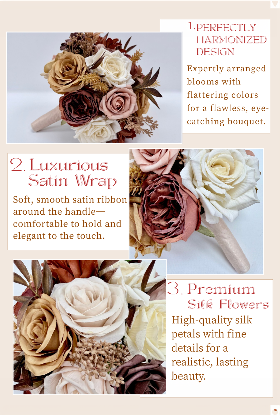 Autumn Terracotta Bridal  Bouquet