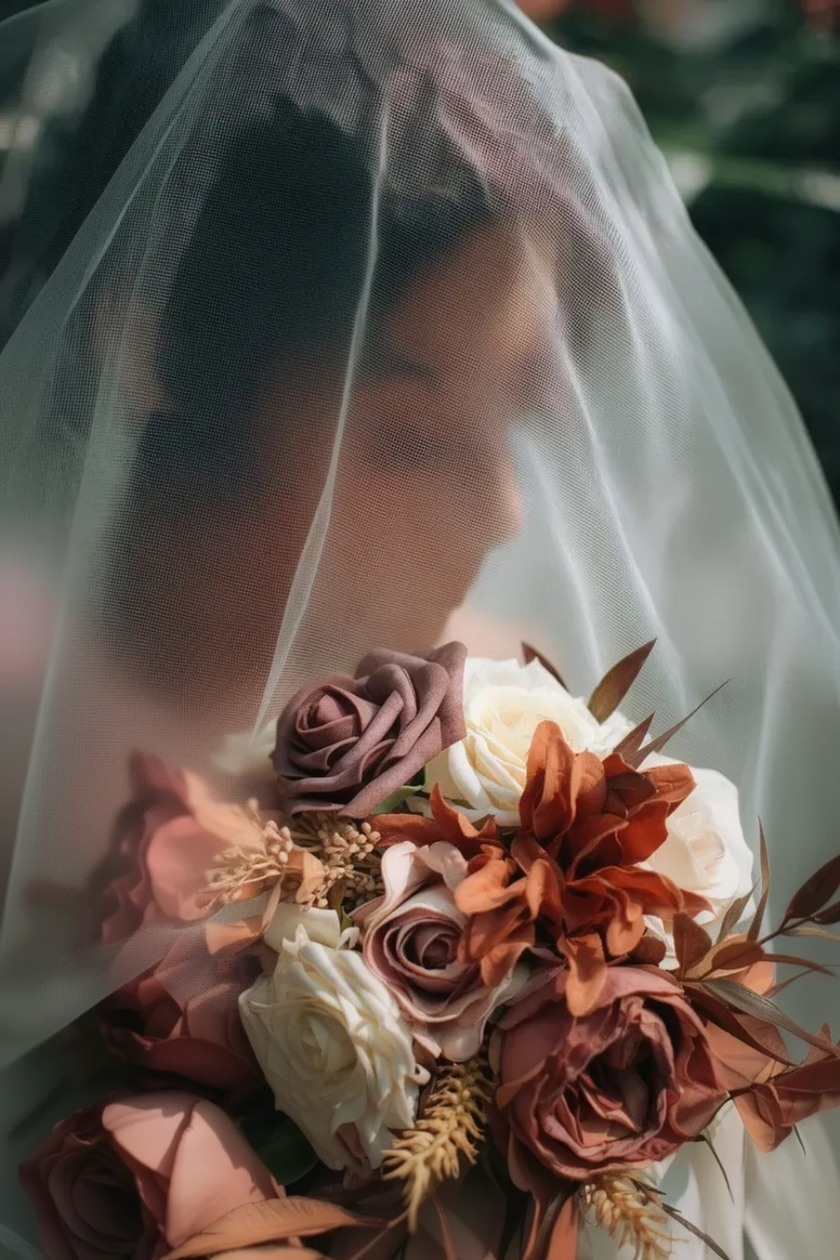 Autumn Terracotta Bridal  Bouquet