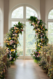 Artificial Rose & Hydrangea Wildflower Horn-Shaped Arches