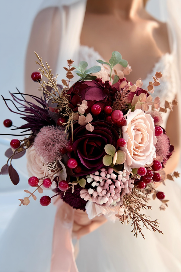 Crimson Berry Bridal Bouquet