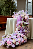 Soft Pink Purple Floral Table Cascade