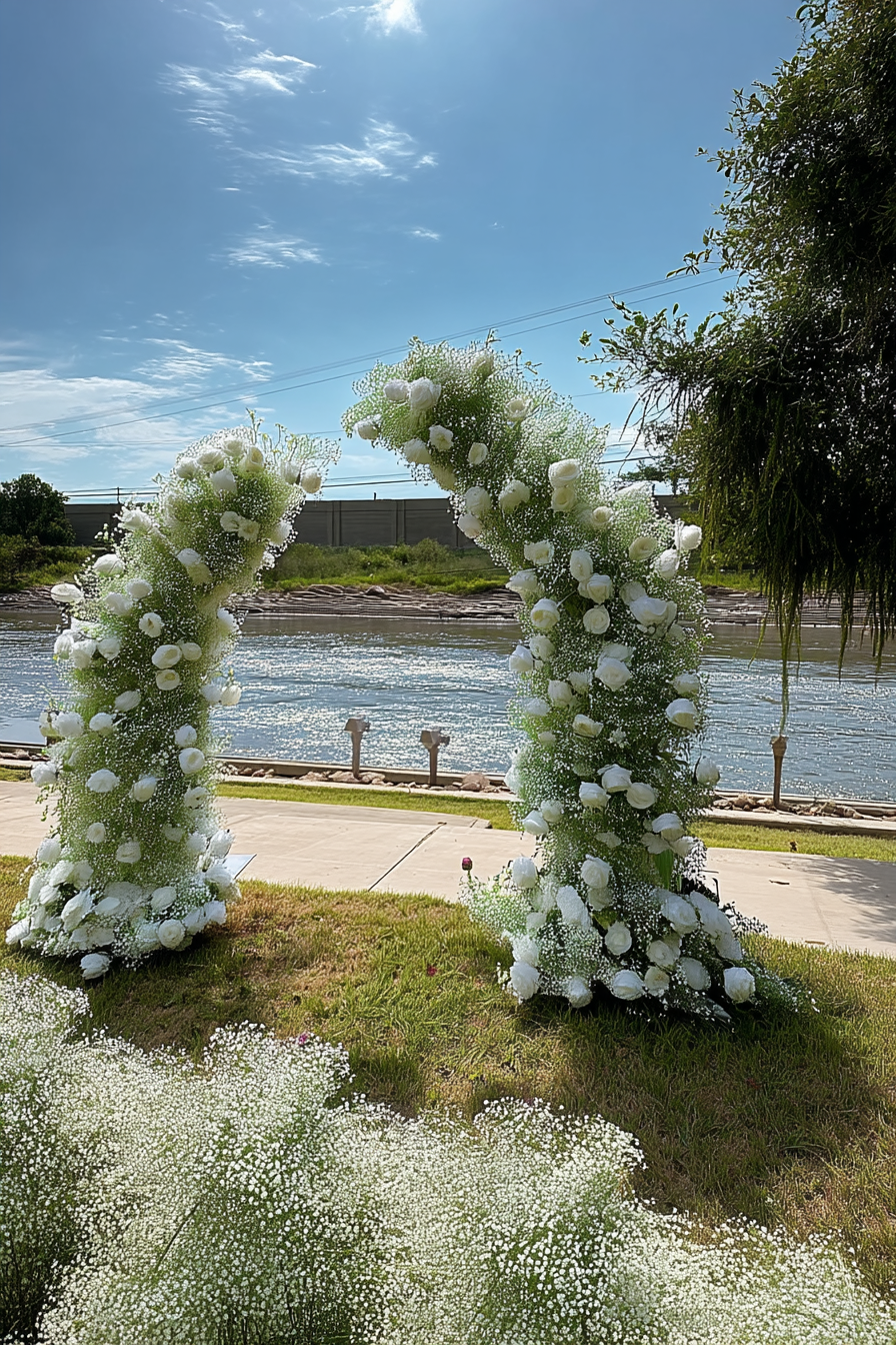 Baby’s Breath Flower Arches For Weddings